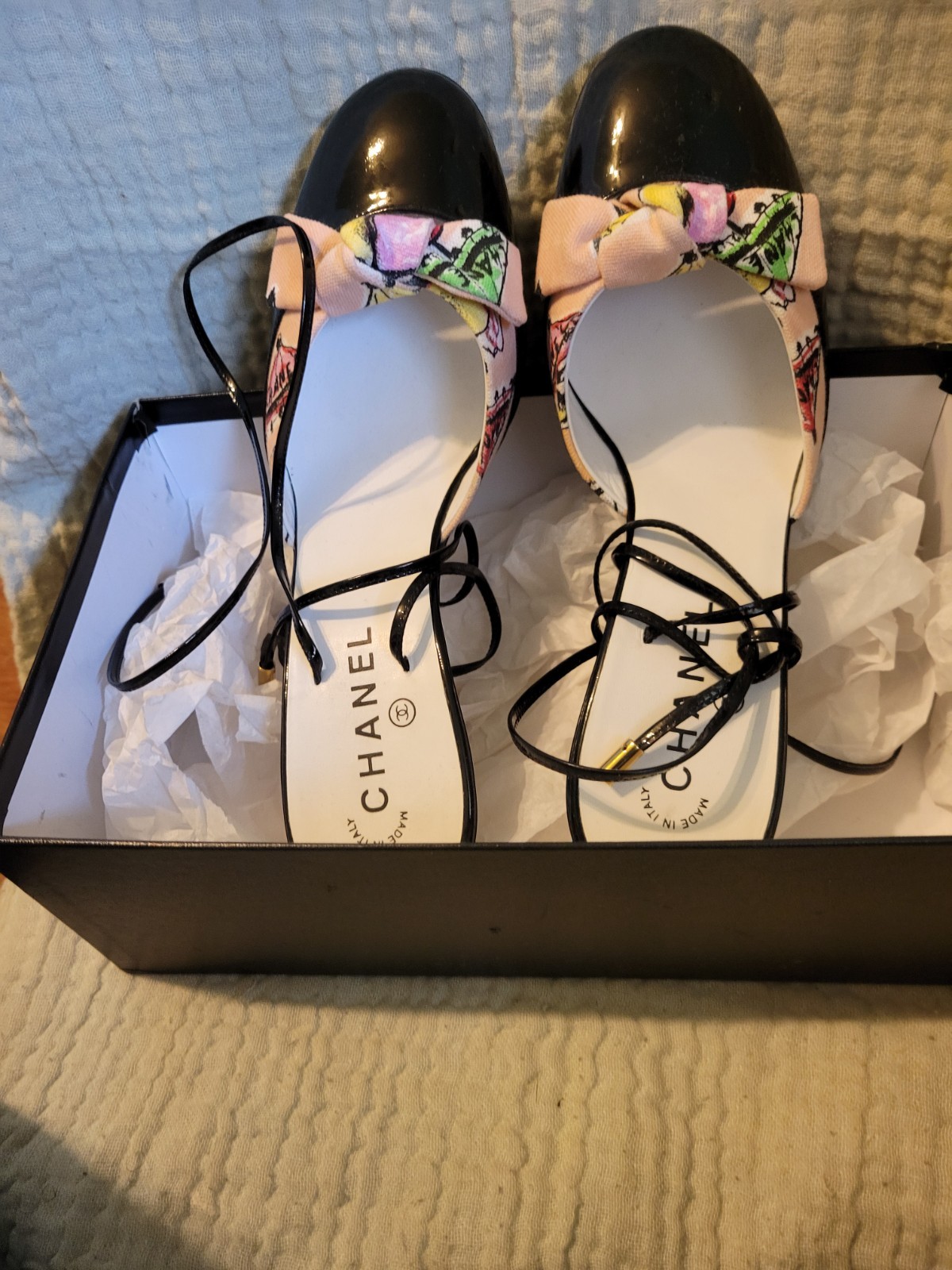 vintage chanel shoes 40 black/pink...PRICE REDUCED!!!