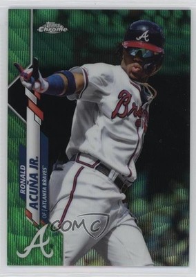 2020 Topps Chrome Green Wave Refractor 12/99 Ronald Acuna Jr Acuña #112 sy5