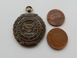 BRONZE MEDAL N.C.B. (NATIONAL COAL BOARD) MINES RESCUE SERVICE 5 YEARS. RISEHOW.