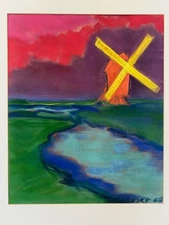 Jablonsky, 1969, Painter, Artist, Watercolor W/ Mat, Rare Original Painting