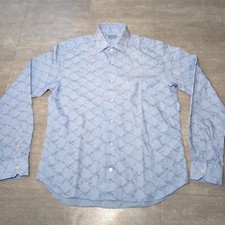 Culturata Dress Shirt Contemporary Fit Long Sleeve Button Down Men Medium Blue