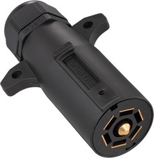 7 Pin Trailer Plug Waterproof, Round 7 Way Trailer Plug New Upgraded, Detachable