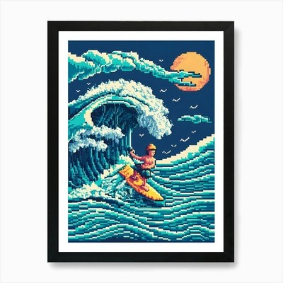Pixel Kunstdruck gerahmt Wandbild Poster Leinwanddruck Bild
