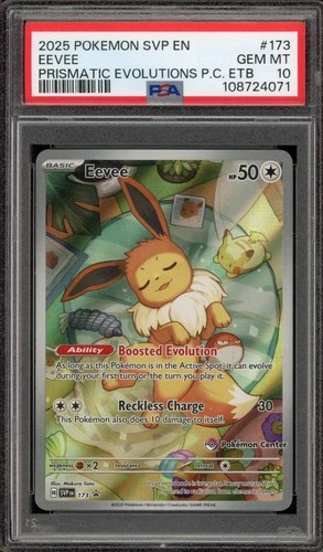 Pokemon Center Stamp Promo Eevee Prismatic Evolutions ETB SVP EN 173 PSA 10