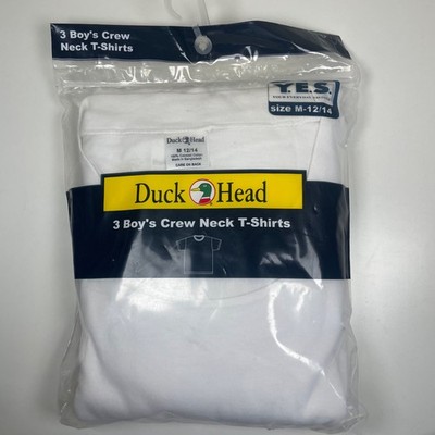 Boys' White T-Shirts Crew Neck Short Sleeve Cotton Undershirt 3 Pack M 12/14