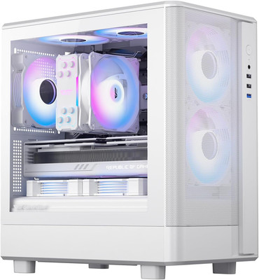 Micro-Atx PC Case, Pre-Install 3 PWM ARGB Fans Computer Case, High Heat Dissipat