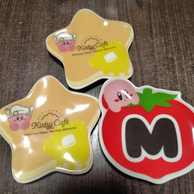 Kirby Cafe Star Plate Set of 3 Ceramic Yellow Red Green Cute Design