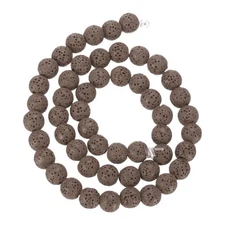 Brown Volcanic Rock Beads 8mm Essential Oil Diffuser Stone,1 Strand 51pcs