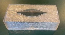 Vtg Celebrity Inc. Acrylic Lucite Kleenex Starburst Tissue Box Cover Holder MCM