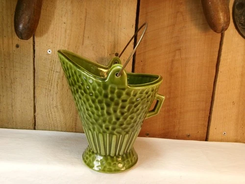 Vintage 1950's Haeger USA Art Pottery Coal Scuttle Bucket Planter