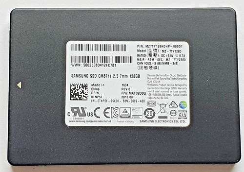 128 GB SATA III Samsung CM871a MZ-7TY128D 2D-NAND TLC SSD 2.5" intern Festplatte