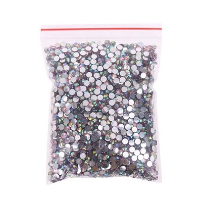 5000pcs Pink Gradient Flat Back Gems Round Crystal Rhinestones for DIY Nail Art