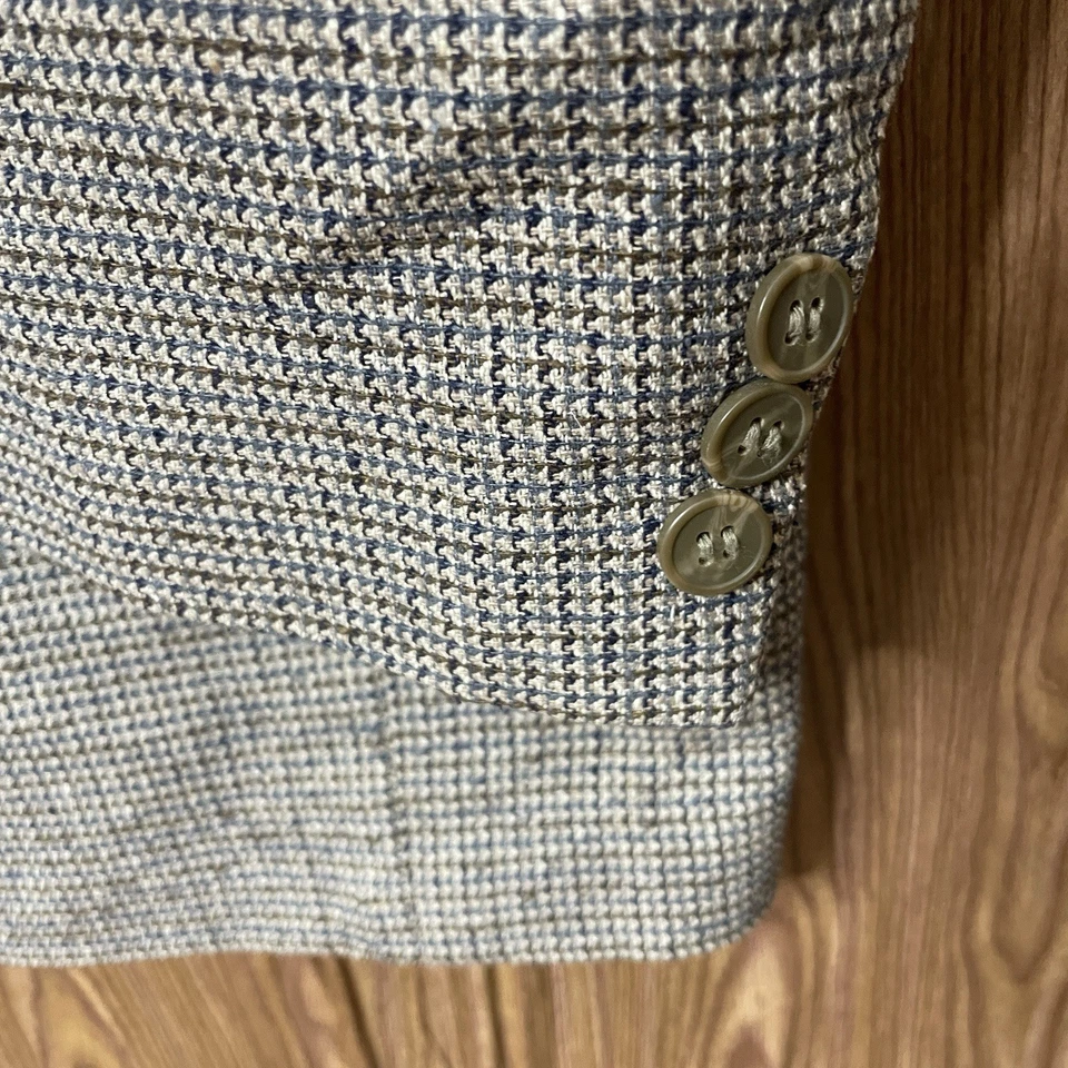 Abrigo deportivo Alexander Lloyd para hombre 54R marrón azul multicolor 100 % seda texturizado Foto 3 de 4