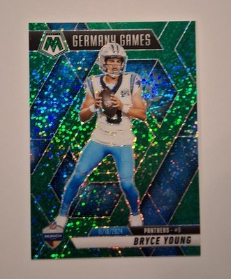#6/8 Bryce Young 2025 Panini Mosaic Green Sparkle Prizm #269 SSP Panthers Case 