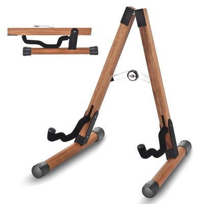 DOMMI Guitar Stand, Folding Acoustic Guitar Stand with Soft Foam Arms, Wooden...