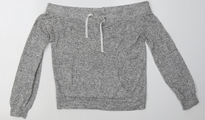 Primark Damen Pullover Sweatshirt grau Polyester Größe XS Pulli
