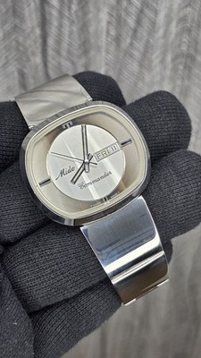 Mido Commander NOS Beauty Silver Dial Automatic 25 Jewels Mens Wrist Watch Swiss
