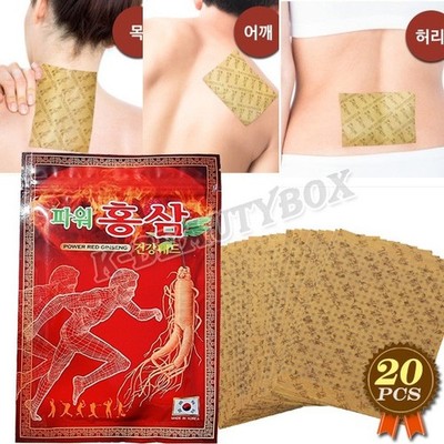 Korean Power Red Ginseng Health Pad Korea Health Patch Energy Pain Relief NEW