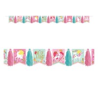Girlande Einhorn Mit Fransen Quasten 304 Cm Partydeko Deko Party Neu Ovp