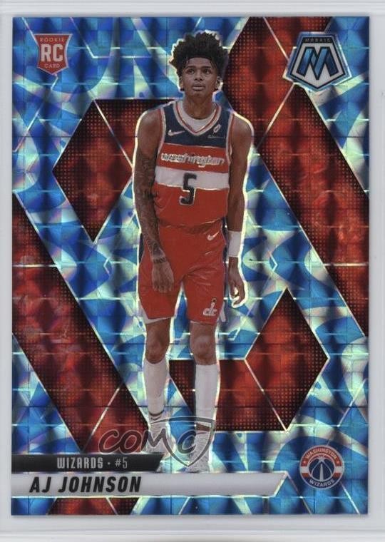 2024-25 Panini Mosaic Rookies Reactive Blue Mosaic Prizm AJ Johnson #215 1c8t