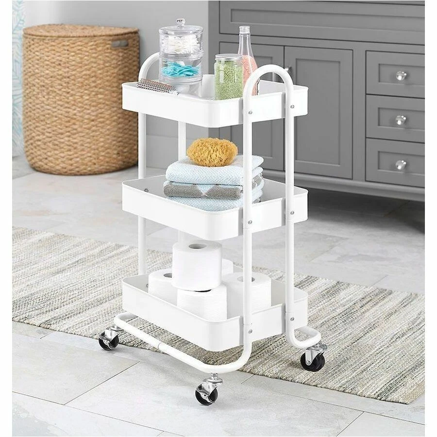 Carro de metal Whtmor 6055-11631-WHT 3 niveles (605511631wht) Foto 3 de 4