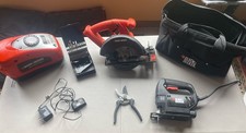 Lot of Black & Decker Tools - Air Station, Circular Saw, Jig Saw, Carry Bag