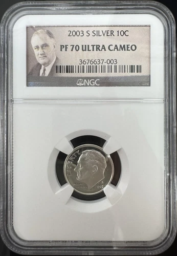 2003 S SILVER 10C NGC PF 70 ULTRA CAMEO