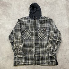 Dickies Shirt Mens Medium Checkered Plaid Quilted Workwear Coat, Black
