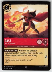 Disney Lorcana Ursula's Return Raya Fierce Protector 121/204 Super Rare