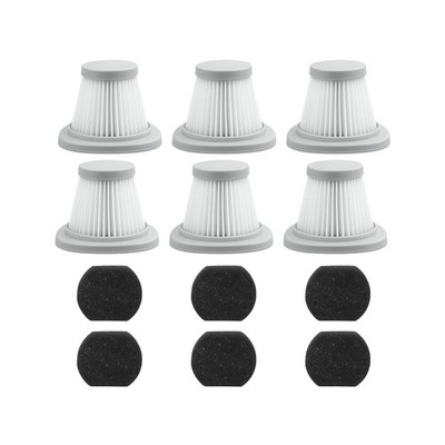 Nispira Filter Replacement for Xiaomi Deerma DX118C DX128C Vacuum Cleaner, 6 Pk