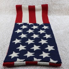 Patriotic American Flag Knit Infinity Scarf Red White Blue see photos for wear 