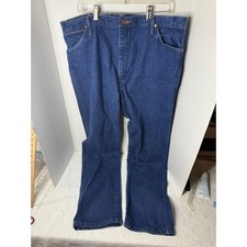 USA Made Wrangler Men's Bootcut Jeans Dark Wash Denim Size 40x34