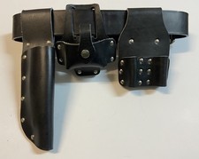 SCAFFOLDERS TOOL BELT SET BLACK 2" WIDE 32-40" WAIST SPANNER TAPE & LEVEL HOLDER