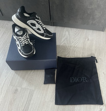 Dior B30 Herren Sneaker Schwarz/Weiß EU 43 Low Top Schnürung gepolstert
