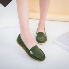 Women'S Denim Loafers Casual Slip on Flat Shoes round Toe plus Size Comfort