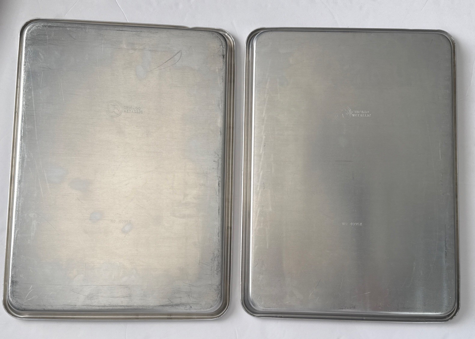 CHICAGO METALLIC 4095X Half Size Sheet Pan Aluminum Approx 17.5”x 12.5” LOT Of 2