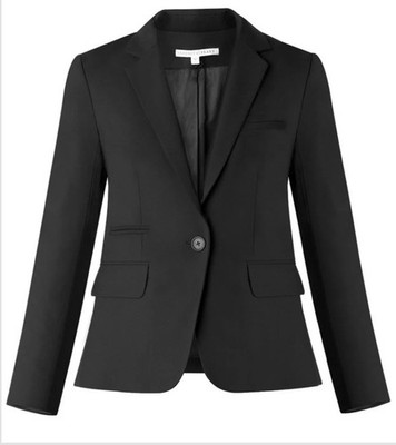Veronica Beard Classic Dickey Blazer Jacket Black Single Button