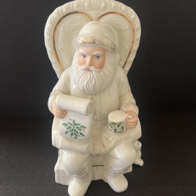 Lenox  Naughty Or Nice  Gilt Porcelain Santa Christmas Holiday-EUC