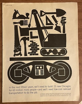 1960 Association of American Railroads Low Cost Transportation 60s Print Ad