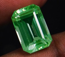 Russian Green Emerald 11.60Ct Emerald Cut Collection Stone Certified From Russia