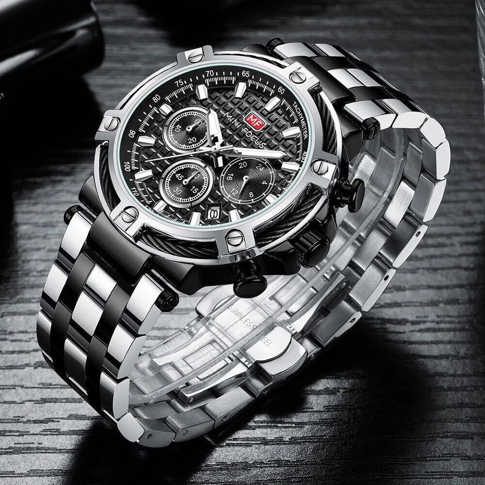 Reloj Pulsera MINI FOCUS Hombre Militar Cronógrafo Fecha Luminosa Negocios Hombre Foto 2 de 4