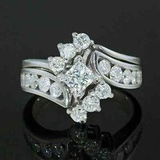2.50Ct Princess Cut Simulated Diamond Women's Bridal Ring 925 Sterling Silver