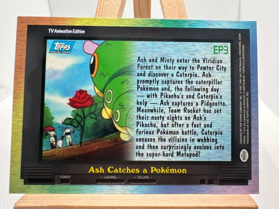 Topps Pokemon Ep 3 Ash Catches A Pokemon TV Animation edition Nm | eBay