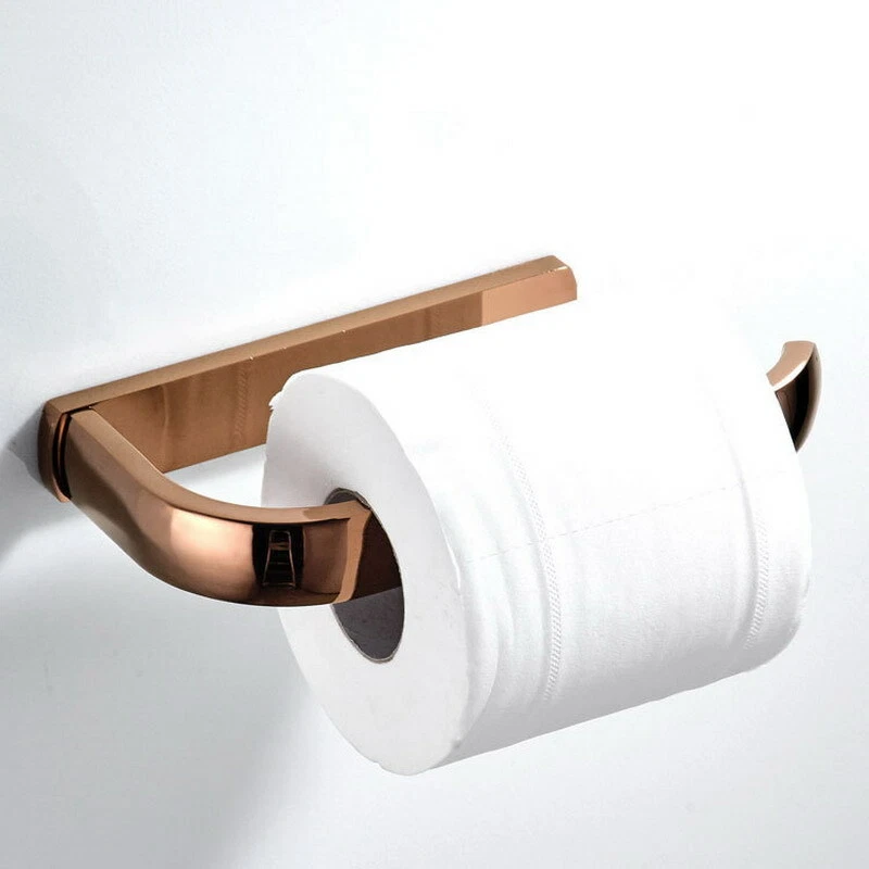 Luxury Gold Modern Double Toilet Paper Holder Polished Brass