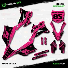 Black & Pink Slick Racing Graphics Kit fits 14-21 Kawasaki Kx85 kx 85 decal
