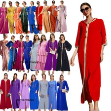 Women Muslim Long Maxi Dress Abaya Islamic Party Kaftan Caftan Arab Gown Dresses