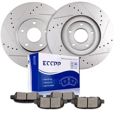 Front Disc Brake Rotors + Ceramic Pads for 2014 2015 Infiniti QX50 Q40