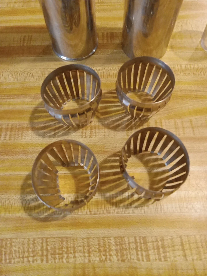 Portador Vaso Baldwin's Antiguo Muy Genial, Tubo Cromo Art Deco Sin Vasos Foto 3 de 4