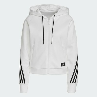 adidas white zip up jacket