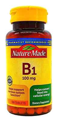 Nature Made Vitamin B1 100mg Dietary Supplement - 100 Tablets EXP 9/26